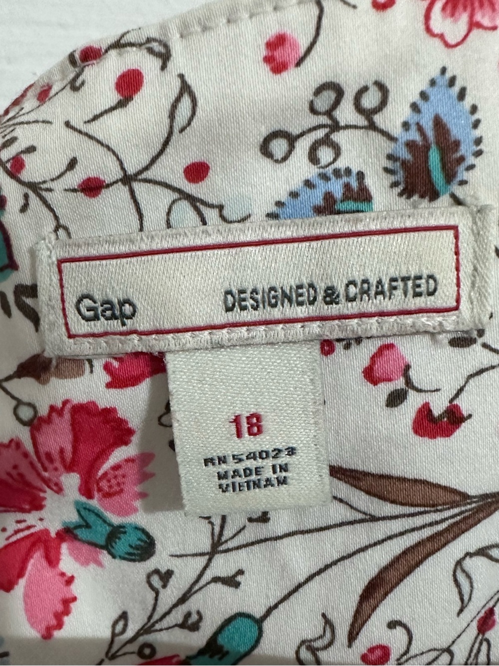 Gap Designed & Crafted Floral Cotton Dress Fits Modern Women's M L 10 12 - Picture 8 of 10